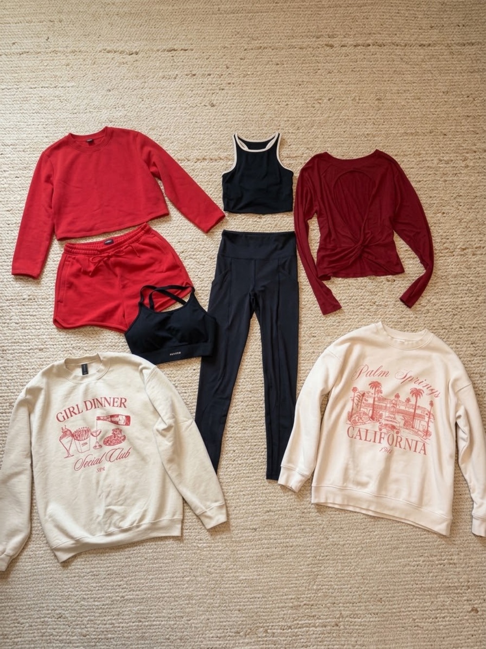Women’s Red Lounge Set & Activewear Collection bundle Lot